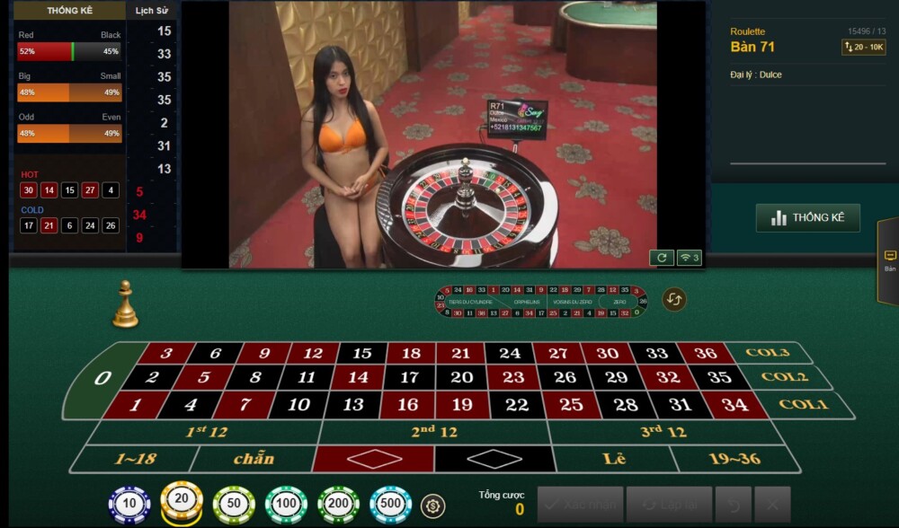 Bàn chơi Roulette FUN88 